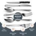 thumbnail image 3 of 48 Pcs Stainless Steel Flatware Set,Dishwasher Safe,Hand Wash,Silver, 3 of 6