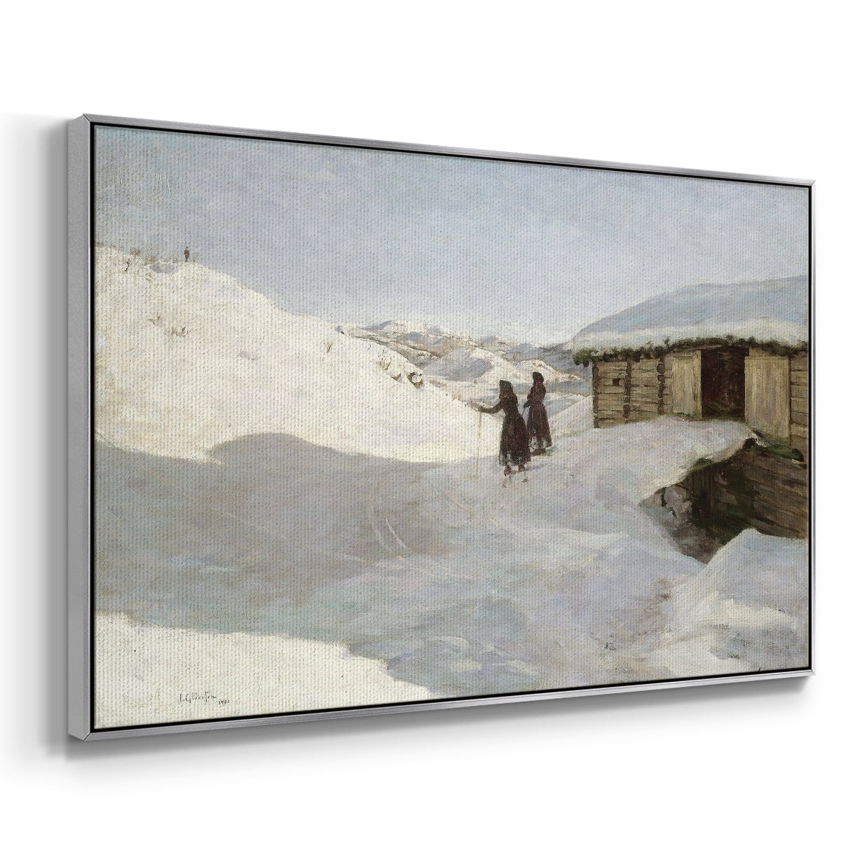 Vintage Landscape-CCLXXII By Wexford Home Framed in Silver Wood Gallery Wrapped Canvas 25 in. x 37 in.