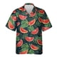 thumbnail image 2 of Camisa hawaiana con estampado de sandía para hombre, blusas con estampado 3D de frutas tropicales, blusas casuales de verano con botones, camisas Aloha de manga corta, 2 of 5