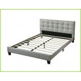 thumbnail image 4 of Full Size Polyfiber Tufted Platform Bed Frame - No Box Spring Needed, Grey Upholstered Headboard for Contemporary Bedrooms, 4 of 9