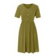 thumbnail image 4 of Moda mujer vestidos verano sólido Casual cuello en V manga corta botón vacaciones playa Mini vestido Fridja  qw6458, 4 of 5