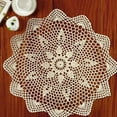 thumbnail image 4 of Gerich Round Lace Table Cloth 15.74 inch Flower Tablecloth Vintage Crochet Doily Mats Beige Table Runner for Home Weddings Birthday Parties Decor 1 Pcs (Beige), 4 of 9