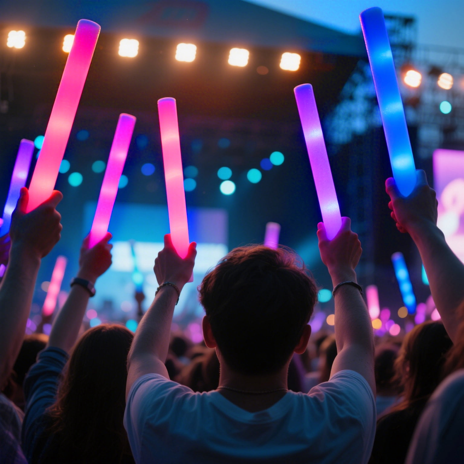 Micrency 36 Mixed Color Foam Light Sticks - Glow in the Dark - Very Suitable for Party Revelry, Wedding, Birthday, Music Festival, Holiday Decoration Halloween and Christmas