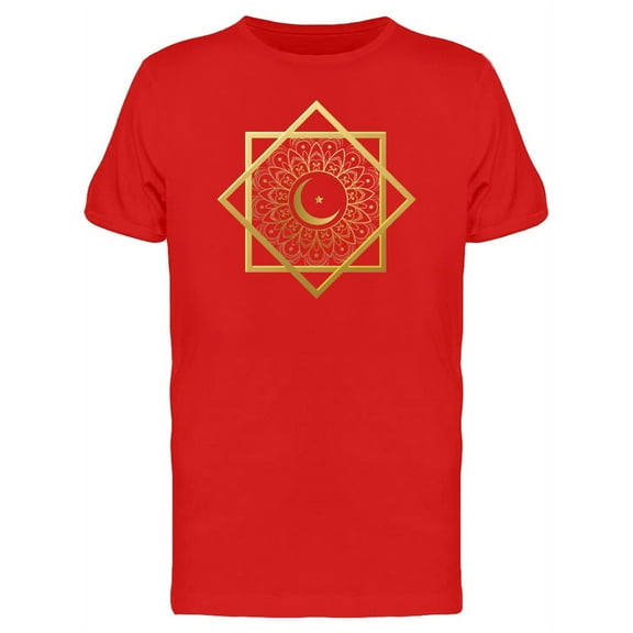 Smartprints Mens Graphic Tee - Islamic Symbol Crescent Moon - Regular Fit 100% Cotton