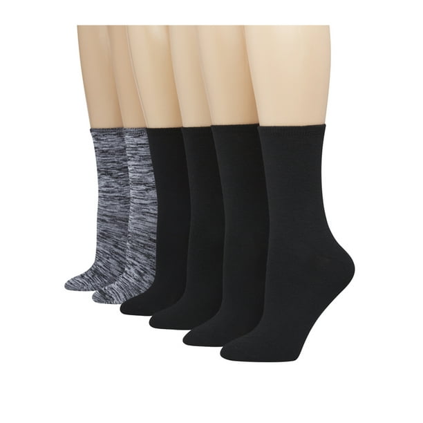 Hanes - Hanes Women's ComfortBlend Crew Socks - Extended Sizes - 6 Pair ...