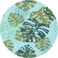 thumbnail image 1 of Ahgly Company Indoor Round Patterned Blue Lagoon Blue Area Rugs, 8' Round, 1 of 6