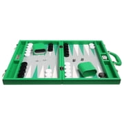 Silverman & Co. 16-inch Premium Backgammon Set - Medium - Green