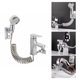 thumbnail image 1 of Juego de ducha de mano para lavabo, extensión de grifo para lavado de cabello, manguera retráctil, soporte para rociador, desviador de grifo económico con adaptador para baño, lavadero y cocina., 1 of 6