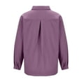 thumbnail image 6 of Diufon Womens Warm Shirts Solid Color Casual Loose Tops Lapel Button Long Sleeve Blouses, 6 of 6
