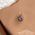 thumbnail image 3 of Floral Flowers Skull Belly Ring, 3 of 7
