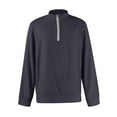thumbnail image 4 of Zimjoy Mens Pullover Quarter Zip Casual Long Sleeve 1/4 Zipper Pullover Mens Lightweight Mock Neck Fall 1/4 Zipper Sweater Men Texture Waffle Sweatshirt, Navy M, 4 of 5