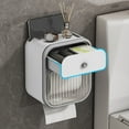 thumbnail image 2 of Tissue Box Cover,Multi Functional Toilet Paper Wall Mounted Tissue Box Cover Suitable for Bathroom Kitchen Living Room Without Drilling,Toilet Tissues Rolls,Toilet Paper Storage, 2 of 9