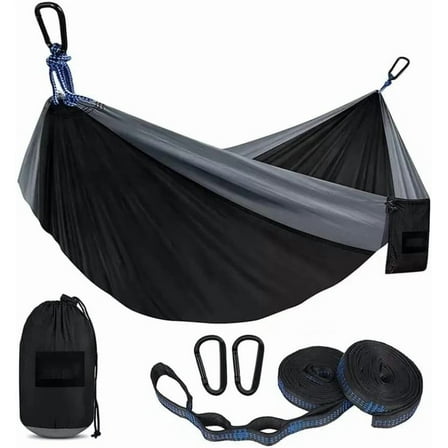 Asunby Camping Hammock 500 lbs Capacity, Portable Hammocks with Tree Straps & Attached Carry Bag, Camping Essentials Gear, Perfect for Outside Indoor Hiking Beach Backpack Travel