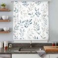 thumbnail image 5 of Blue Teal Botanical Sheer Curtains 45 Inches Long, Watercolor Spring Summer Leaves Light Filering Curtains, Breathable Simi Curtain Privacy Drapes for Kitchen Bathroom Small Window Treatment, 5 of 9