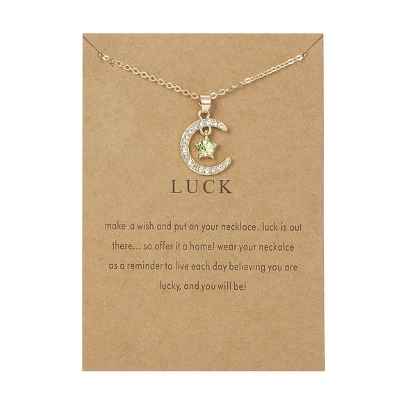 Cameland New Month Birthstone Moon Star Pendant Paper Card Necklace Alloy Diamond, Up to 60% Off Clearance