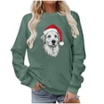 thumbnail image 5 of yoeyez Christmas T Shirts Women Xmas Cute Pet Print Pullover Tops Crewneck Lightweight Long Sleeve Sweatshirt Winter Holiday Tunics, 5 of 6