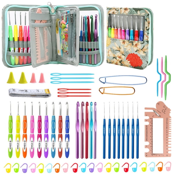 Kits de ganchos de ganchillo de aluminio Artesanía hecha a mano Ganchos de tejer para guantes de bricolaje verde Ehuebsd Libre de BPA