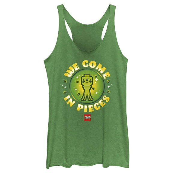 Women's LEGO We Come in Pieces Racerback Tank Top Envy Green Small