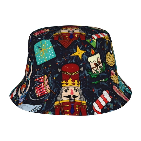 Christmas Nutcracker Fisherman's Hat Lightweight and Breathable Sun Hat Suitable for Both Men and Women