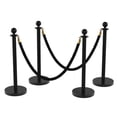 thumbnail image 1 of Garvee 12Pcs Crowd Control Stanchion, Silver Stanchion Posts Queue with 10pcs 5 ft Red Velvet Rope, Rope Barriers Crowd Control Barriers Queue Line for Theaters Parties Wedding Exhibition, 1 of 7
