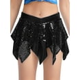 thumbnail image 5 of vastwit Kids Girls 2 Piece Cheerleading Outfits Sparkly Sequins Crop Top with Mini Skirt Jazz Latin Ballroom Dance Dress Black 6, 5 of 7