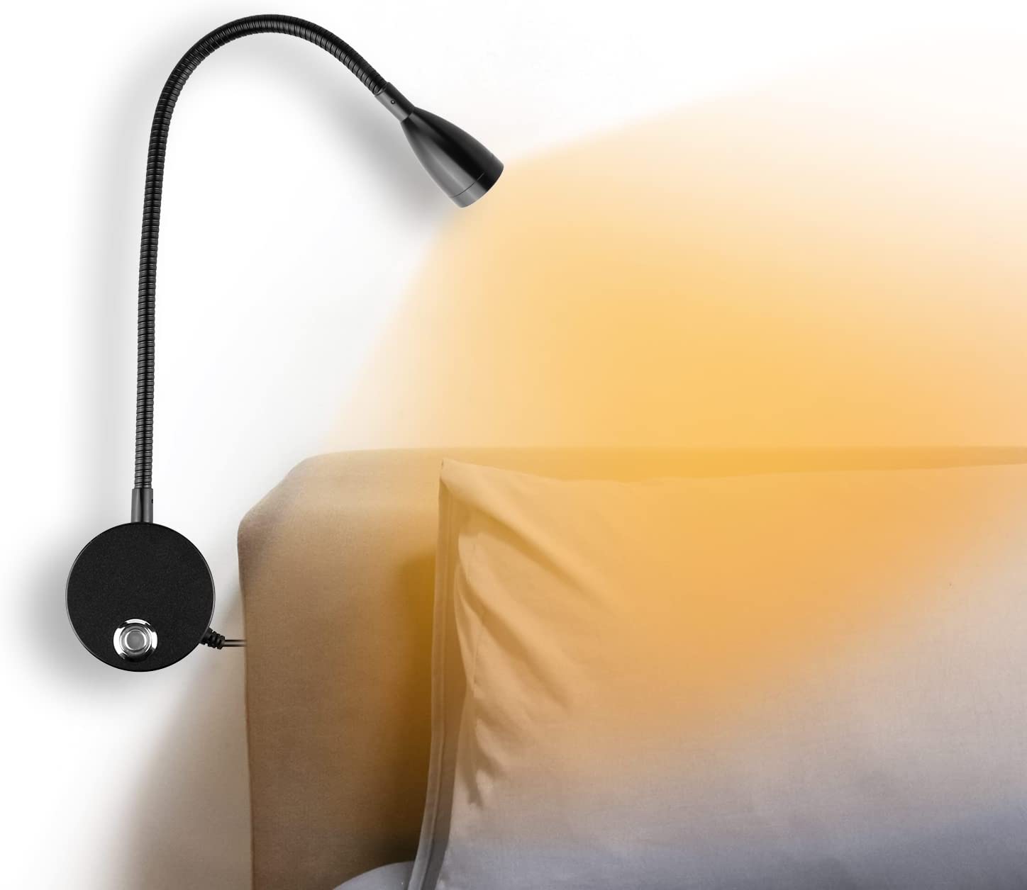 Lampe Applique Murale LED Dimmable – Avec Prise, Ports USB, 3 Couleurs, Angle 110° - 7