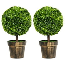 Resenkos Greenery Decor,Artificial Ball Tree set of 2 with Natural Look and Water Resistance