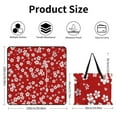 thumbnail image 2 of Red Background White Floral Pattern Picnic Blanket Waterproof Outdoor Beach Blanket Hand-held Pad Suitable for Travel, Camping, Beach, Family Gatherings, 2 of 7