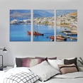 thumbnail image 3 of Nawypu Mykonos Greece Pictures Canvas Wall Art Landscape Poster Prints Wall Decor、For Living Room Bedroom Office 12''x16''X3 Panels, 3 of 4