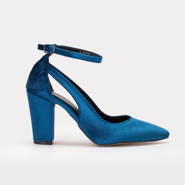 Colette - Tacones de terciopelo azul verdoso turquesa 6.5