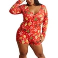 thumbnail image 4 of Women Jumpsuit Plus Size Button up Cartoon Deer Christmas Sexy Home Clothes Pajamas, 4 of 4