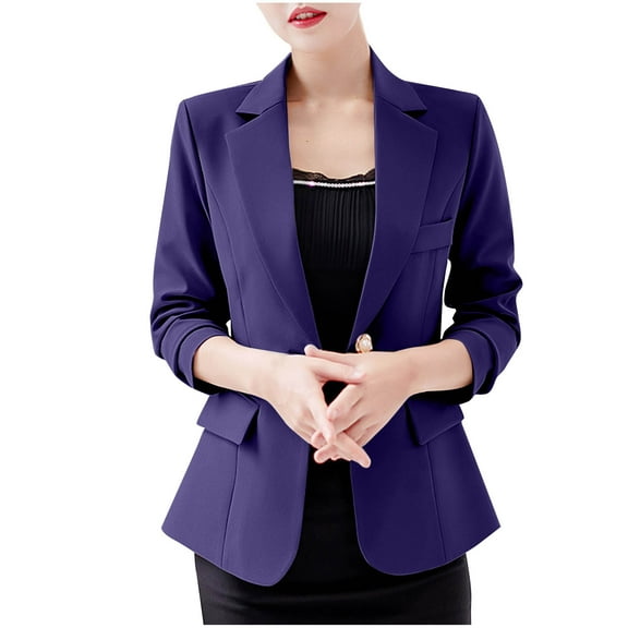 Neewe Women's Work Office Blazer Stretch Lapel Collar Long Sleeve Jacket Suit Blazer