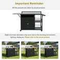 thumbnail image 6 of 64" Outdoor Kitchen Cabinets, Side Kitchen Storage Island with Foldable Side Tabletop and Rack, Wicker Outdoor Grill Cart with 2 Doors for BBQ, Patio, Backyard, Dark Brown, 6 of 7