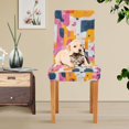 thumbnail image 4 of Yayeee 4 Pack Dining Chair Covers Stretch Parson Chairs Slipcovers Seat Protector, Art Geometric, 4 of 6