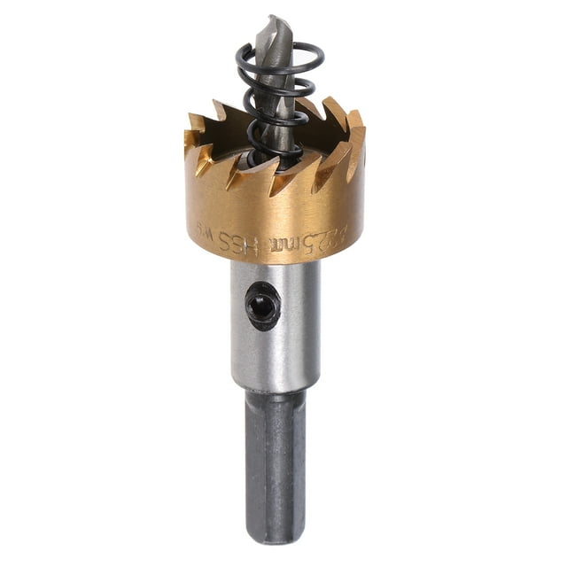 Uxcell Sierra de corona HSS de 22.5mm recubierta de titanio para acero inoxidable, aleación de madera