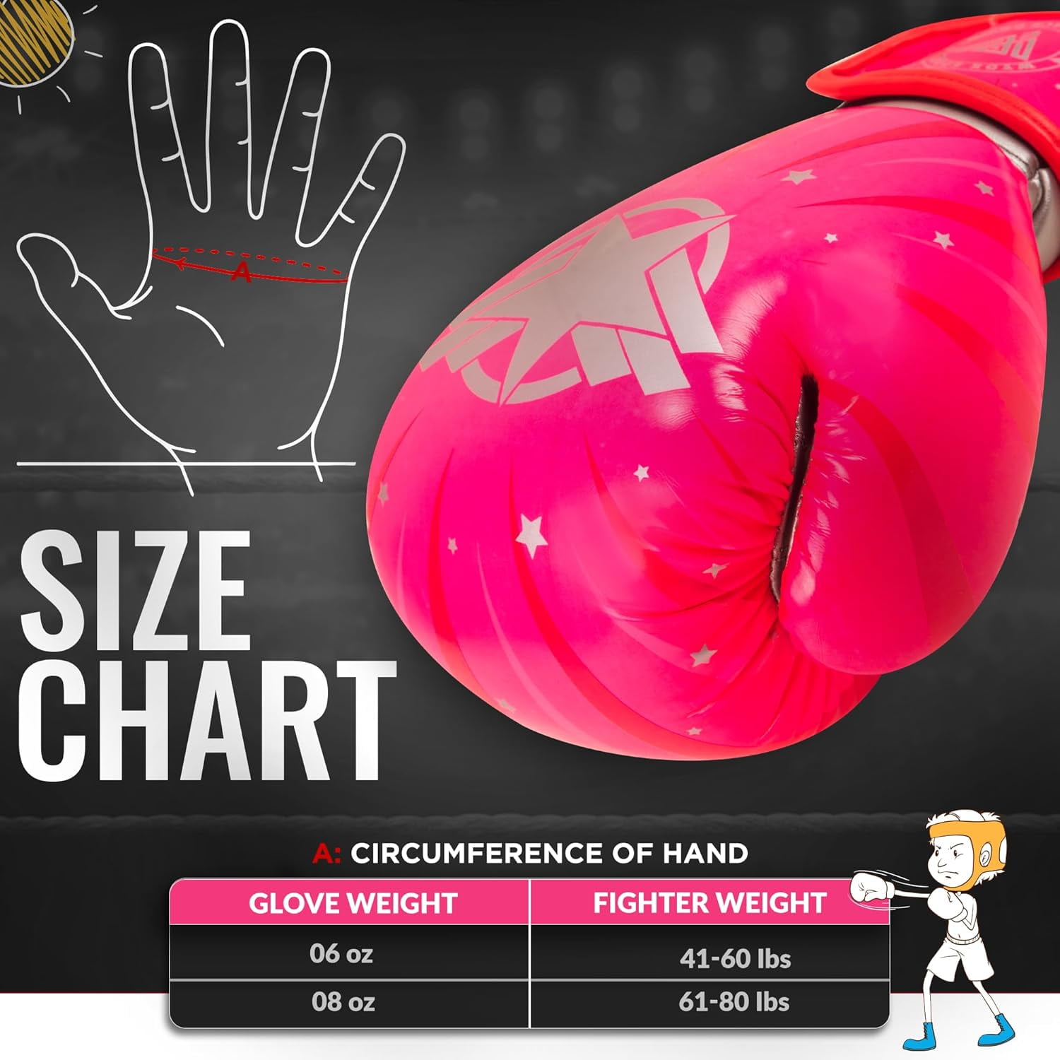 WYOX 6oz Kids Boxing Gloves – Silver Star | Punching, Strength Training, Kickboxing, Boxing Hand Wraps, Training, Sparring Gear