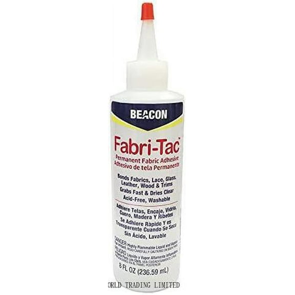 Beacon Fabri-Tac Permanent Adhesive, 8 Ounce The Glue Gun In A Bottle !