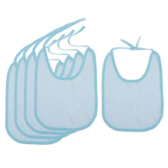 Baberos Impermeables para Niños perfecl 5 piezas Delantal de Tela Lavable azul 29 * 22 cm