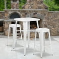 thumbnail image 2 of Flash Furniture Lily 4 Pack Commercial Grade 30" High Backless White Metal Indoor-Outdoor Barstool with Square Seat, 2 of 13