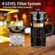 thumbnail image 2 of YMMIND Cafetera de prensa francesa Prensa de café de acero inoxidable 304 de 12 oz, con sistema de 4 filtros, vidrio de prensa francesa de borosilicato de espesor resistente al calor, émbolo de café d, 2 of 5