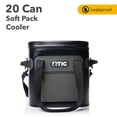 thumbnail image 3 of RTIC Soft Cooler 20 latas, bolsa aislada, caja de hielo portátil para almuerzo, playa, bebidas, viajes, camping, picnic, coche, viajes, enfriador flotante a prueba de fugas con cremallera, azul/gris, 3 of 5