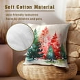 thumbnail image 4 of Watercolor Christmas Tree Pillow Covers Set of 2 - Red Green Xmas Pine Trees Decorative Pillow Cases for Winter Holiday Indoor Home Decor Couch Sofa Bed 16X16 Inch, 4 of 6