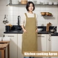 thumbnail image 6 of Unique Bargains Cotton Linen Apron Cross Back Apron with Pockets Yellow, 6 of 7
