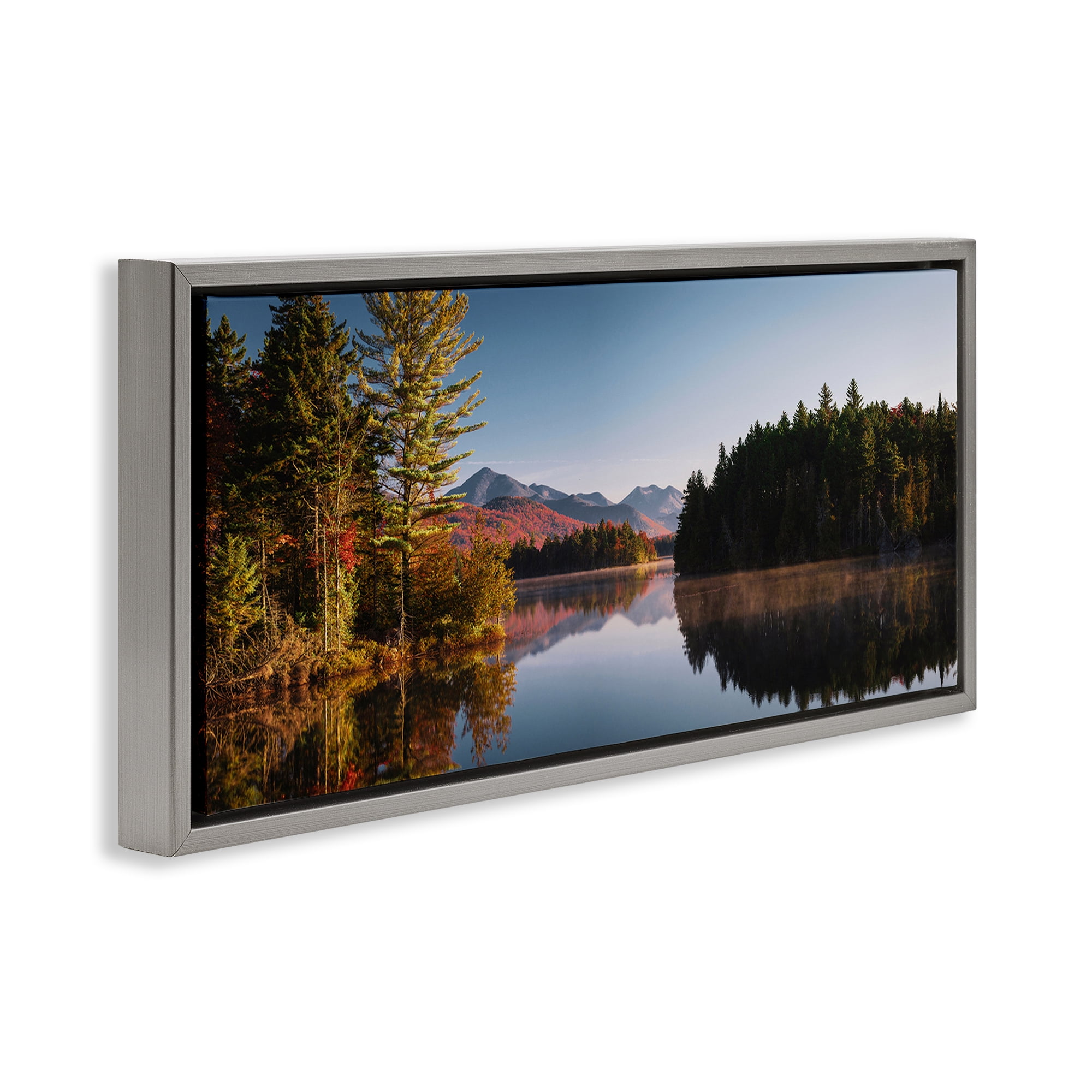 Stupell Industries Autumn Morning Reflection Gray Framed Floater Canvas Wall Art, design by Jonathan Zaharek