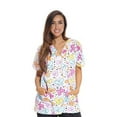 thumbnail image 2 of Just Love Women's Medical V-Neck Scrub Tops (White Butterfly, Small), 2 of 4