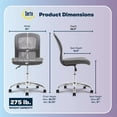 thumbnail image 3 of Silla de trabajo Serta Essential sin brazos con ruedas gris, 3 of 9