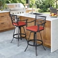 thumbnail image 6 of Crestlive Products Cast Aluminum Outdoor Swivel Bar Stools Set of 2, Heavy Duty Patio Bar Height Chairs with Sunbrella Cushions, All-Weather Outdoor Bar Chairs (Red), 6 of 9