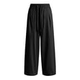 thumbnail image 4 of OOOUM Crinkle Wide Leg Pants for Men Relaxed Baggy Linen pants men's comfortable Lightweight Trousers Black XXXL, 4 of 4
