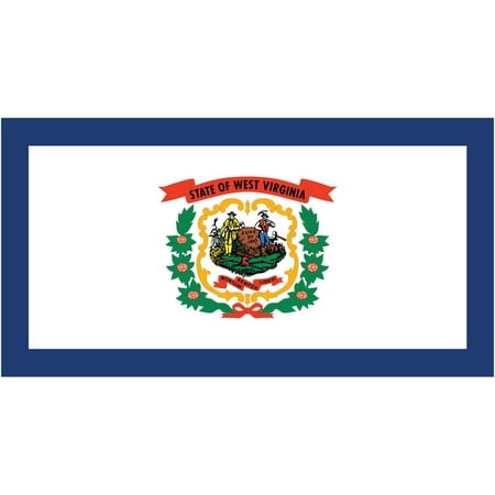 2 Pack Vinyl Sticker 2-Pack West Virginia State Flag Decal Sticker | 5-Inches By 3-Inches | Laminated Vinyl Decal | PDS354 ()