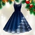 thumbnail image 2 of UngA Womens Christmas Dress Sleeveless Spaghetti Straps Xmas Dresses Printed A-Line Swing Evening Party Dress Women,Size XL, 2 of 4